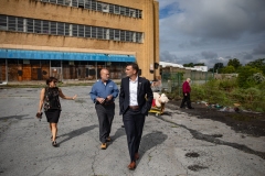 September 11, 2023: Sen. Miller Tours Local Blighted Properties, Talks Revitalization with DCED Deputy Secretary Vilello
