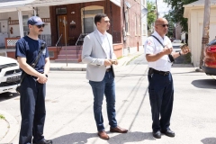 June 8, 2024: Joined by Allentown Fire Chief Efrain Agosto and Mayor Matt Tuerk, Sen. Miller yesterday held a Community Fire Drill on Allen St. in Allentown, helping local residents better prepare for fire emergencies by checking smoke detectors and making evacuation plans.