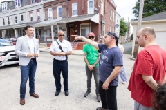 June 8, 2024: Joined by Allentown Fire Chief Efrain Agosto and Mayor Matt Tuerk, Sen. Miller yesterday held a Community Fire Drill on Allen St. in Allentown, helping local residents better prepare for fire emergencies by checking smoke detectors and making evacuation plans.