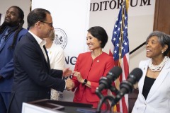 August 4, 2023: Sens. Miller and Flynn today joined Gov. Josh Shapiro at the United Community Center in Scranton for the signing of HB1100 which creates the first expansion of the Property Tax and Rent Rebate Program in more than 15 years.
