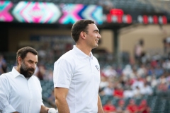 July 27, 2023: Senator Nick Miller threw out the first pitch at the Lehigh Valley IronPigs game on Thursday. While the game was ultimately rained out, the senator spent the first few innings talking to constituents and cheering for the IronPigs.