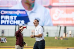 July 27, 2023: Senator Nick Miller threw out the first pitch at the Lehigh Valley IronPigs game on Thursday. While the game was ultimately rained out, the senator spent the first few innings talking to constituents and cheering for the IronPigs.