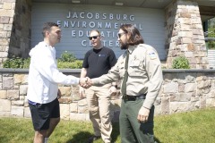 May 17, 2023: Sen. Miller hiked the trails around Jacobsburg Environmental Education Center in Bushkill Township, Northampton County with Lorne Possinger, DCNR Northeast Regional Recreation and Conservation Manager and Rob Neitz, Jacobsburg park manager.