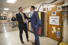 December 15, 2023: Sen. Miller visited Mrs. Tiffany Goodman’s first grade class at Lehigh Parkway School in Allentown, answering questions about his favorite color (green), favorite team (Eagles), and favorite rhyming book (Cat in the Hat), before reading “Pig the Elf,” a holiday themed version of the “Pig the Pug” books by Aaron Blabey.