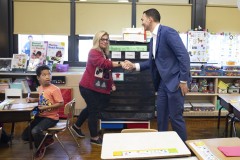 December 15, 2023: Sen. Miller visited Mrs. Tiffany Goodman’s first grade class at Lehigh Parkway School in Allentown, answering questions about his favorite color (green), favorite team (Eagles), and favorite rhyming book (Cat in the Hat), before reading “Pig the Elf,” a holiday themed version of the “Pig the Pug” books by Aaron Blabey.