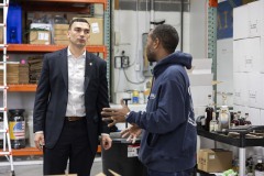 Febrero 23, 2024: Sen. Miller visited the Allentown facility where entrepreneur Russell Fletcher has been bottling his growing line of Mishka Premium Vodka. The 15-year-old company endured the pandemic bottling hand sanitizer and is now poised, with nationwide distribution, to sextuple its operation in a new facility also located in Allentown.  