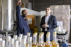 February 23, 2024: Sen. Miller visited the Allentown facility where entrepreneur Russell Fletcher has been bottling his growing line of Mishka Premium Vodka. The 15-year-old company endured the pandemic bottling hand sanitizer and is now poised, with nationwide distribution, to sextuple its operation in a new facility also located in Allentown.  