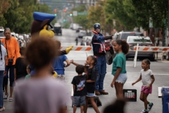 Salvation Army Bookbag give away and check presentation
