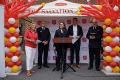 Salvation Army Bookbag give away and check presentation
