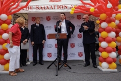 Salvation Army Bookbag give away and check presentation
