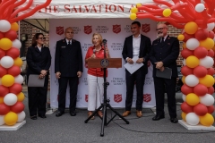 Salvation Army Bookbag give away and check presentation
