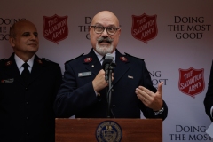 Salvation Army Bookbag give away and check presentation
