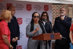 Salvation Army Bookbag give away and check presentation