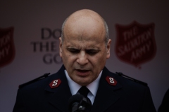 Salvation Army Bookbag give away and check presentation