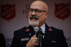 Salvation Army Bookbag give away and check presentation