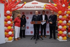 Salvation Army Bookbag give away and check presentation