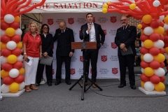 Salvation Army Bookbag give away and check presentation