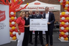 Salvation Army Bookbag give away and check presentation