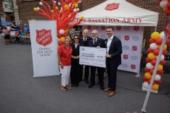Salvation Army Bookbag give away and check presentation