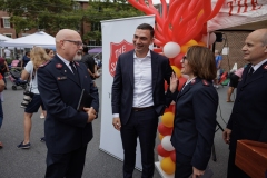 Salvation Army Bookbag give away and check presentation