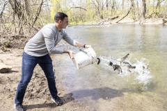 April 16, 2024: Sen. Miller joined Waterway Conservation Officers from the Fish and Boat Commission as well as local volunteers to stock hundreds of brown, brook and rainbow trout at various points along the Jordan Creek in Upper Macungie and South Whitehall townships in Lehigh County.