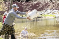 April 16, 2024: Sen. Miller joined Waterway Conservation Officers from the Fish and Boat Commission as well as local volunteers to stock hundreds of brown, brook and rainbow trout at various points along the Jordan Creek in Upper Macungie and South Whitehall townships in Lehigh County.