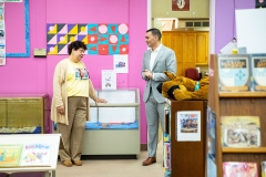 August 31, 2023: Senator Nick Miller visits  the Whitehall Public Library to read to children.