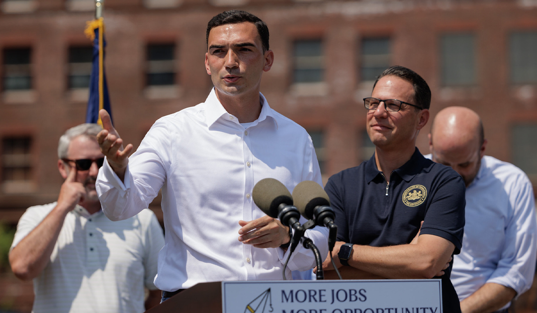 Senator Nick Miller and Gov. Josh Shapiro