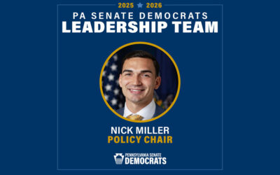 Sen. Nick Miller, 29, Elected Youngest Chair in Pennsylvania Senate Leadership History