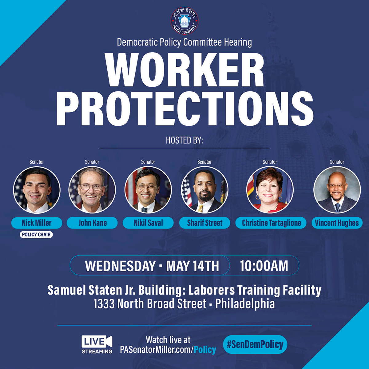 Worker Protections Hearing - Mayo 14, 2025