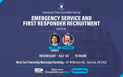 July 30 – Senate Democratic Caucus Policy Committee Roundtable Regarding Emergency Service and First Responder Recruitment