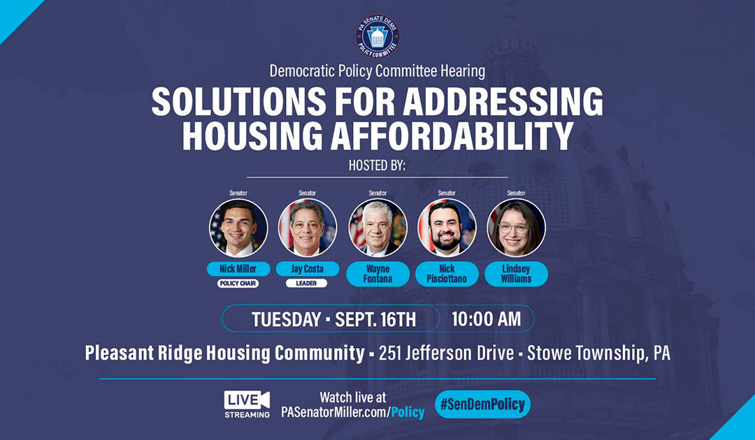 Policy Committee Hearing on Solutions for Addressing Housing Affordability - September 16, 2025