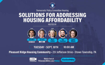 ADVISORY: September 16 – Senate Democratic Caucus Policy Committee Hearing Regarding Solutions for Addressing Housing Affordability
