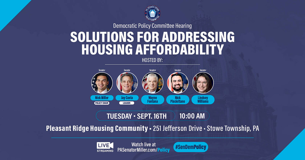 Policy Committee Hearing on Solutions for Addressing Housing Affordability - September 16, 2025