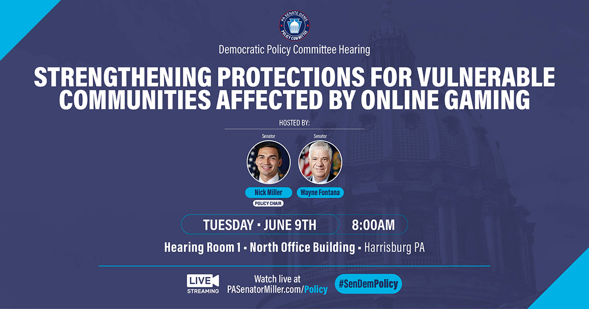 Policy Hearing - Strengthening Protections for Vulnerable Communities Affected by Online Gaming