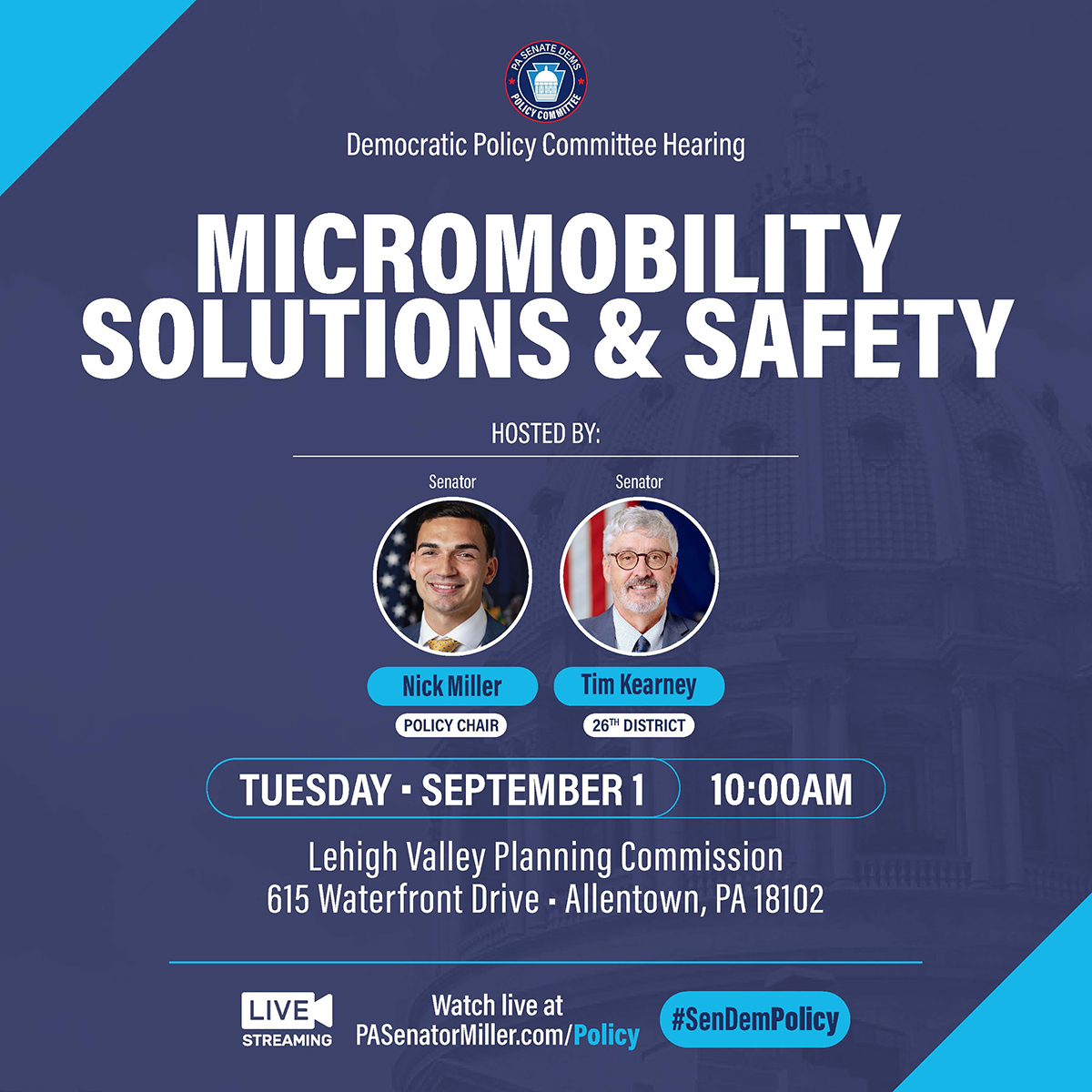 Micromobility Solutions & Safety Policy Hearing - September 1, 2026