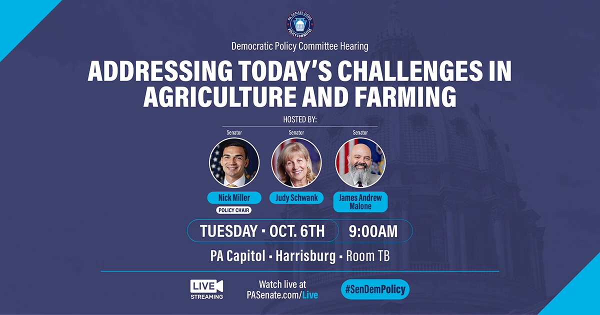 Policy Hearing - Addressing Today’s Challenges in Agriculture and Farming